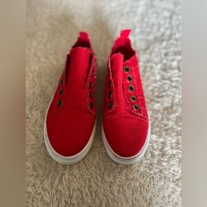 Joli Jolimall Red Canvas Slip On Sneakers